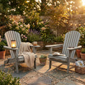 Wood Lounge Patio Chair Set of 2, Folding Adirondack Chairs, Solid Cedar Wood K63539