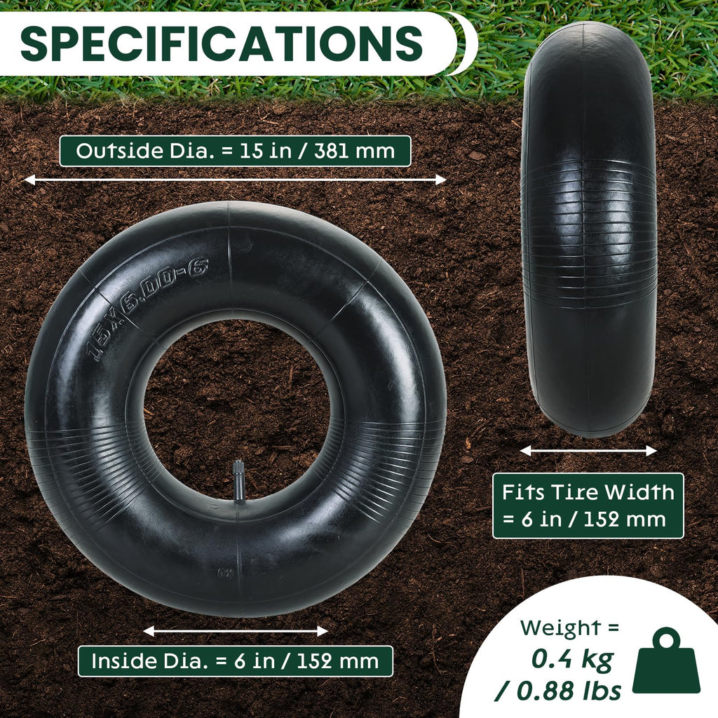 2 Pack 15 x 6.00-6" Inner Tubes with TR-13 Valve Stem N1823