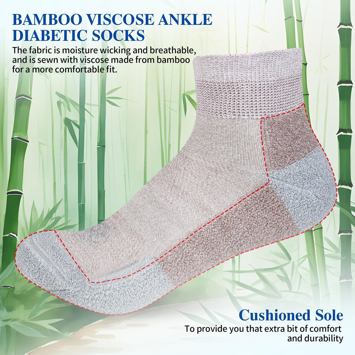 Diabetic Socks for Men, 12 Pairs Ankle & Low Cut Size 9-15 R511658