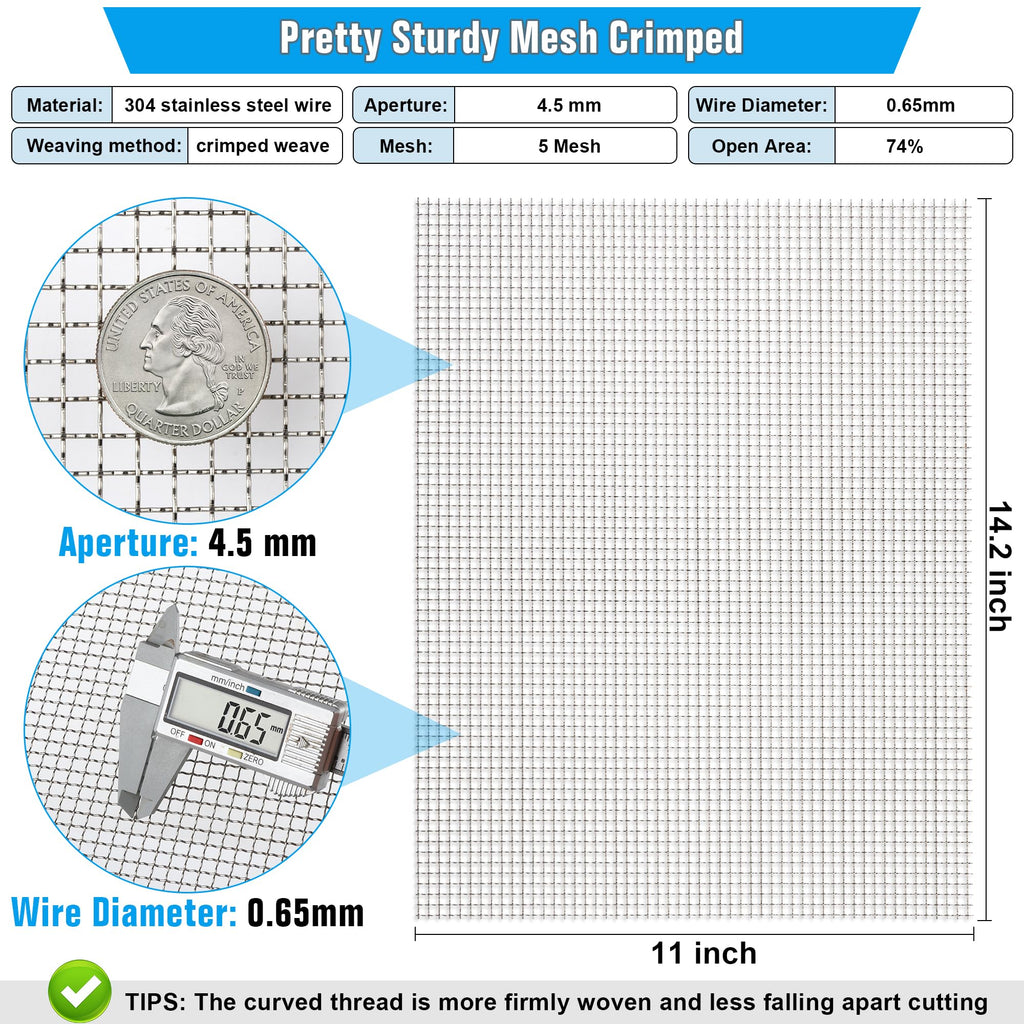 2Pack 5 Mesh 11 X 14.2 inch Crimped Mesh Screen F5804