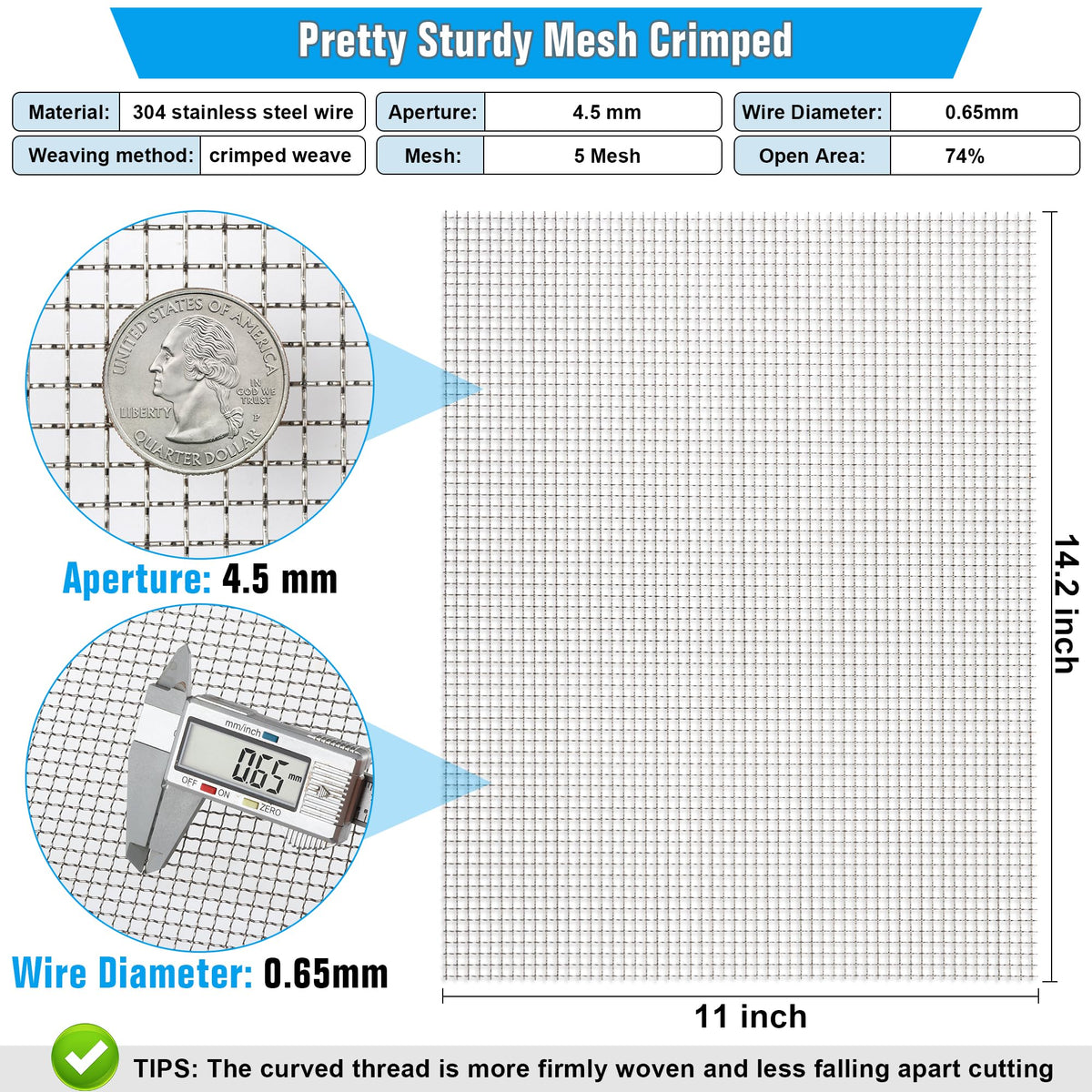 2Pack 5 Mesh 11 X 14.2 inch Crimped Mesh Screen F5804