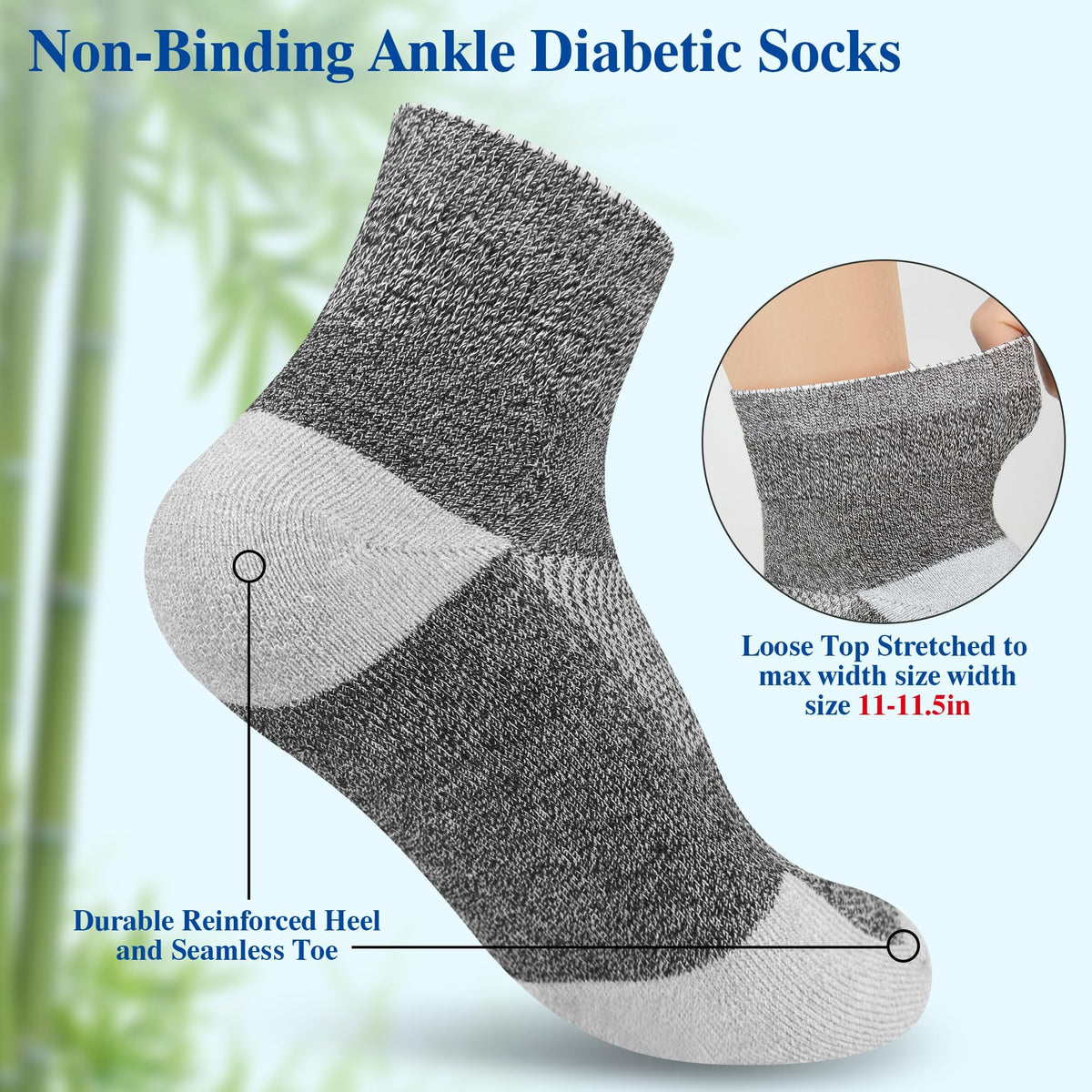 Diabetic Socks for Men, 12 Pairs Ankle & Low Cut Size 9-15 R511658