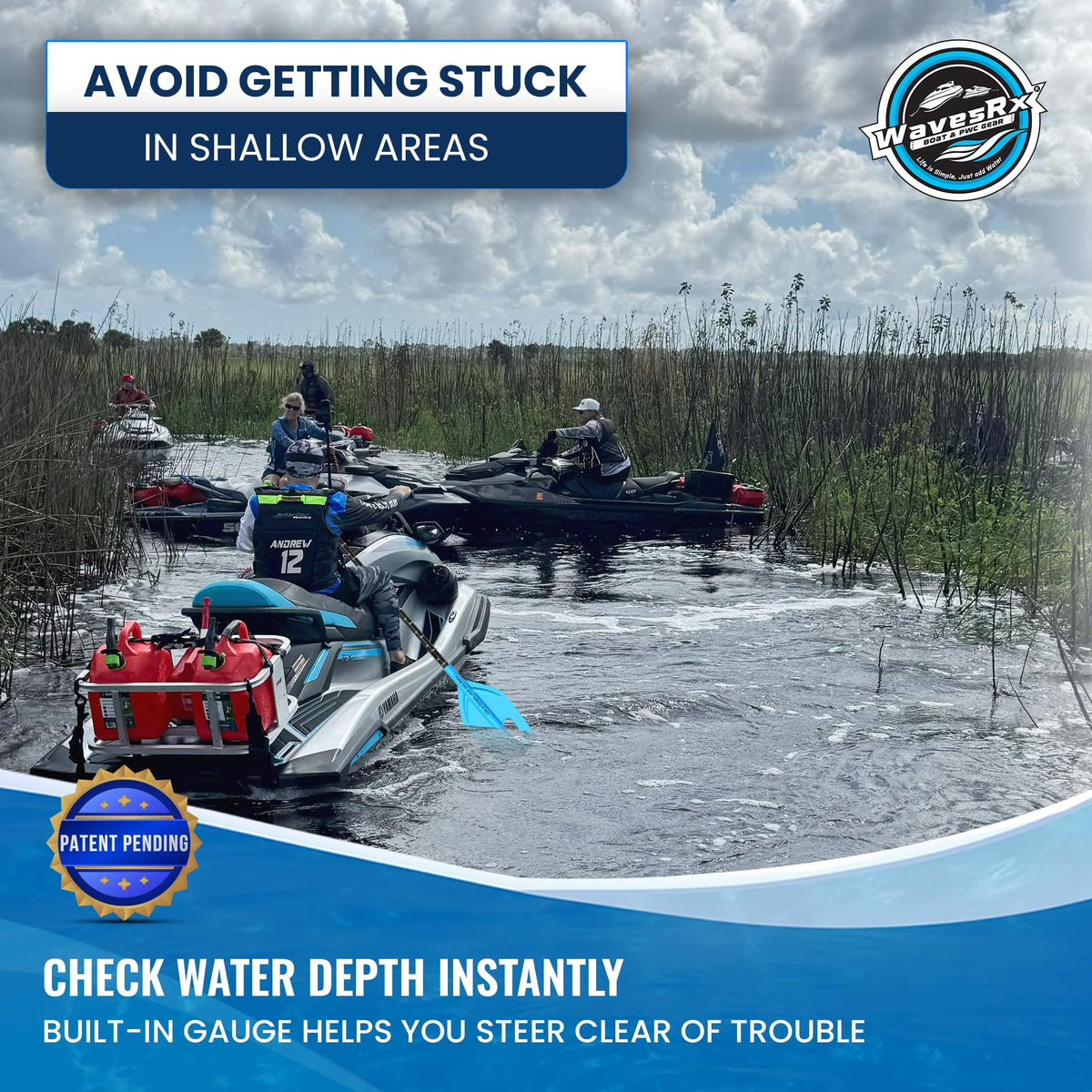 Telescoping Paddle with Docking Hook & Depth Gauge Q149